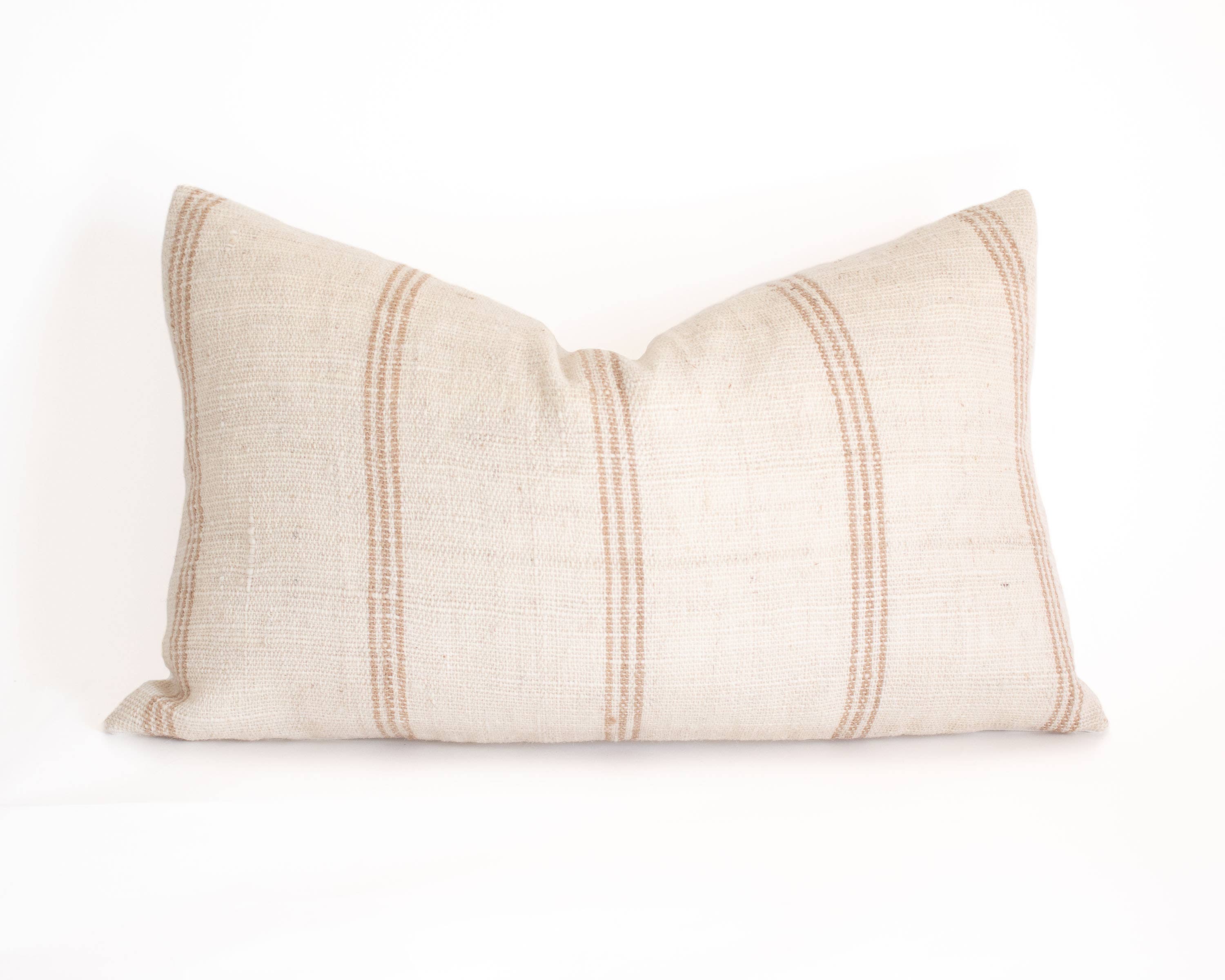 Priya Ivory & Tan Indian Wool Pillow Cover