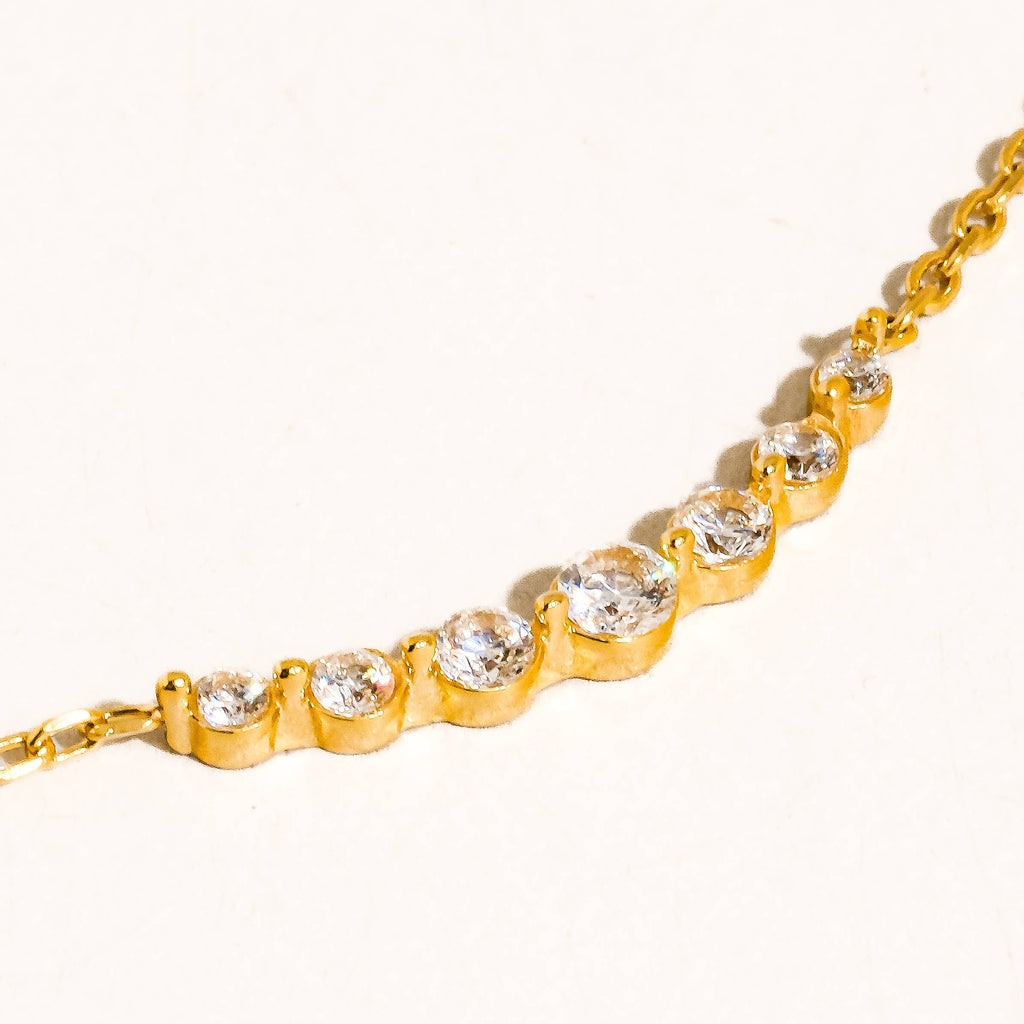 Remmi 18K Gold Non-Tarnish Crystal Station Chain Necklace