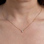 Solitaire Necklace | Round Brilliant 4mm 5A CZ
