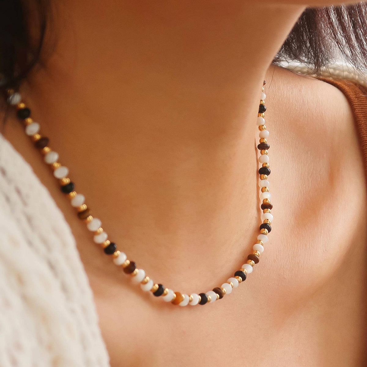 Arrow 18K Gold Non-Tarnish Boho Beaded Necklace