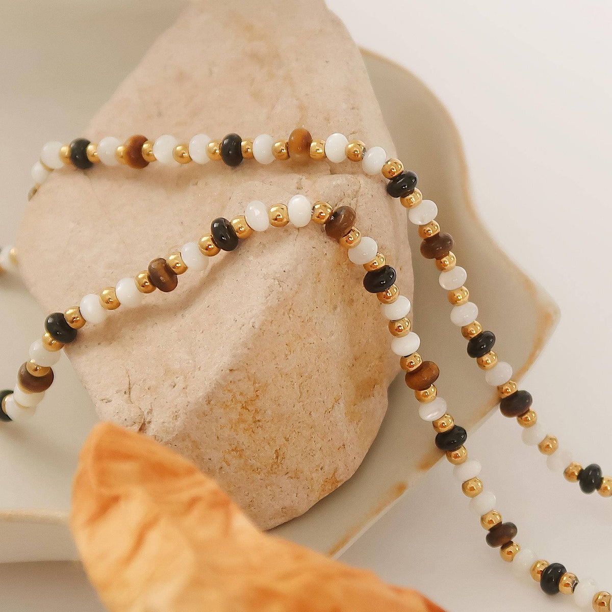 Arrow 18K Gold Non-Tarnish Boho Beaded Necklace