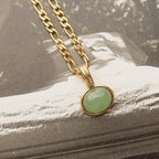 Winslow Non-Tarnish Green Stone Pendant Chain Necklace