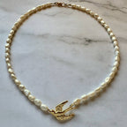 Genevieve Bird and Pearl Necklace