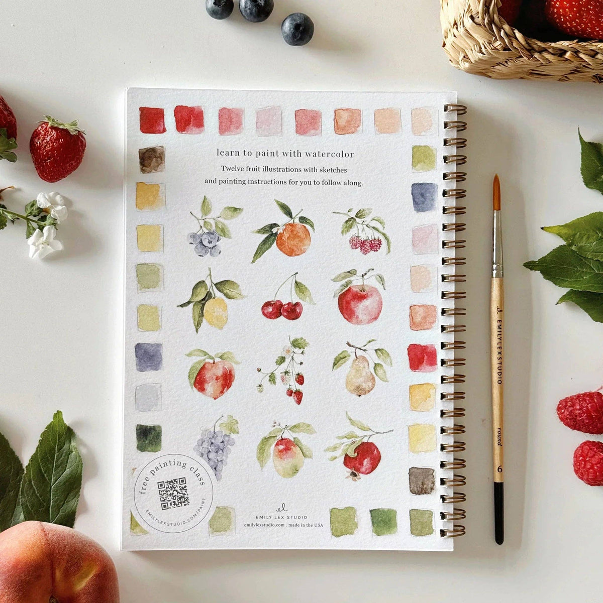 Fruit watercolor workbook