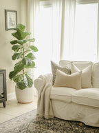 Neutral Floral Blush Lotus Pillow Cover