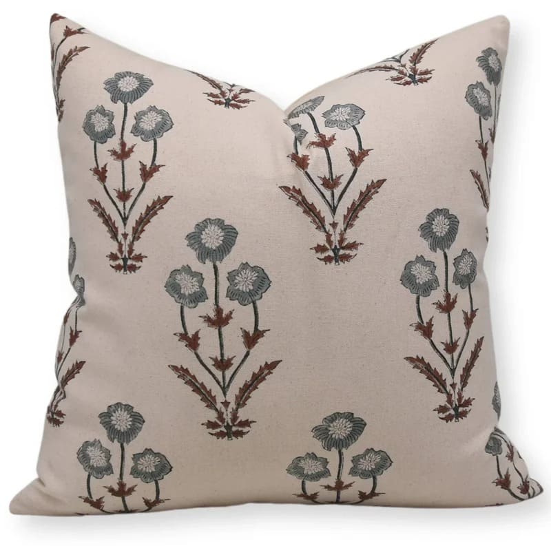 Matilija Poppy Pillow Cover in Thick Linen