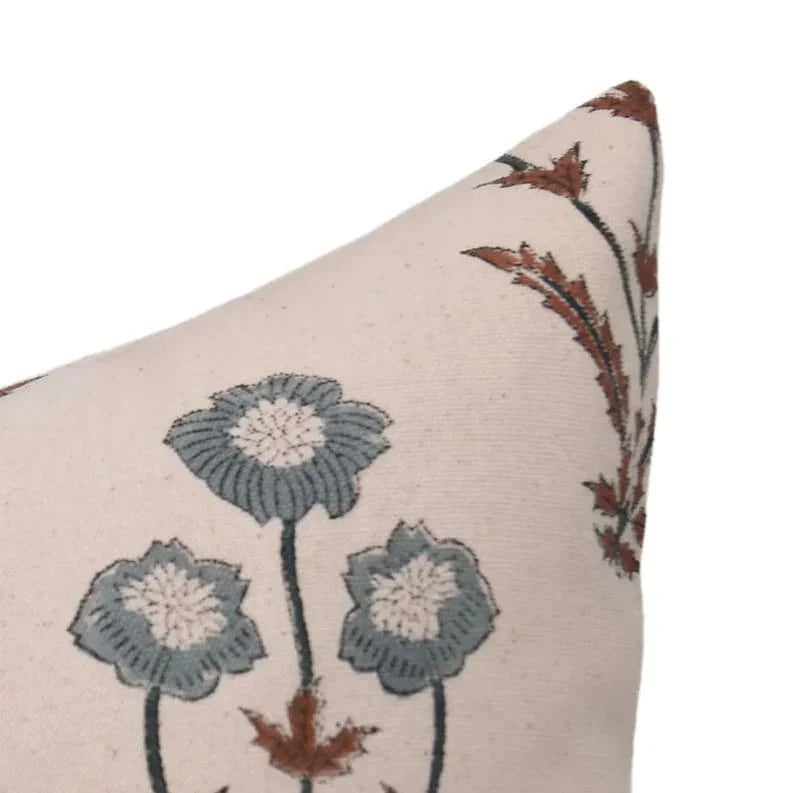 Matilija Poppy Pillow Cover in Thick Linen