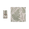 Cotton linen botanical print napkin set