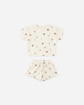Waffle Tee + Short Set | Confetti Hearts