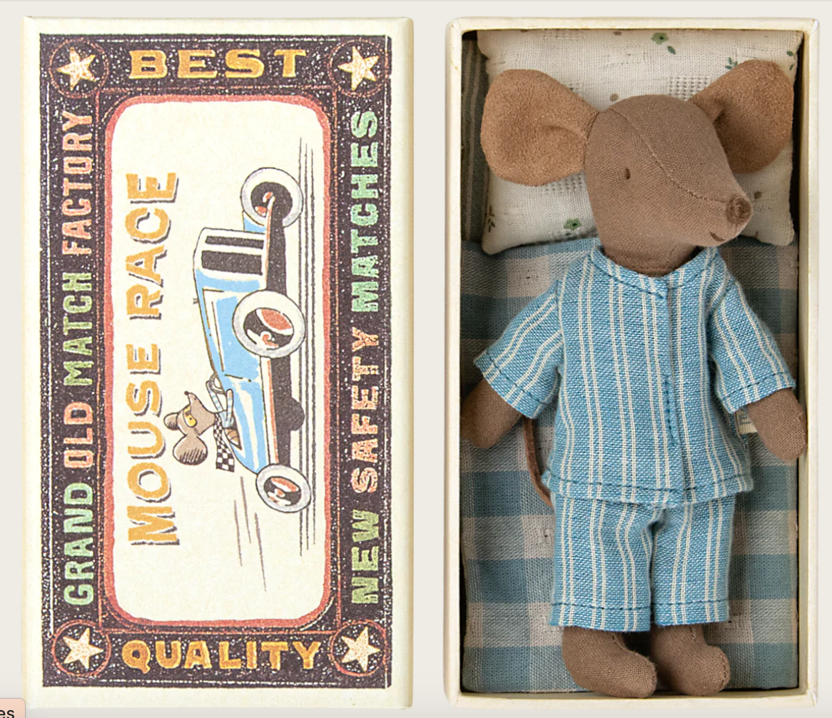 Big Brother Mouse in Pajamas with Matchbox