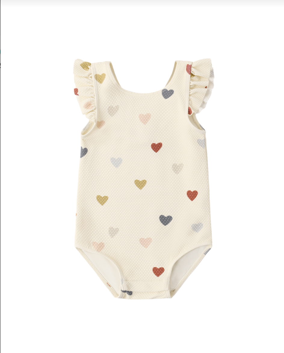 Scoop Back One-Piece Swimsuit Confetti Hearts
