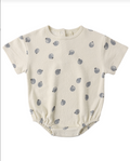 Relaxed Short Sleeve Bubble Romper Blueberries