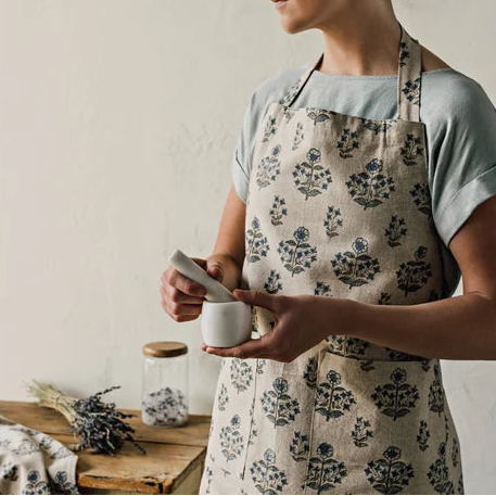 Salvia Block Print Apron