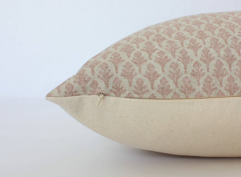 Neutral Floral Blush Lotus Pillow Cover
