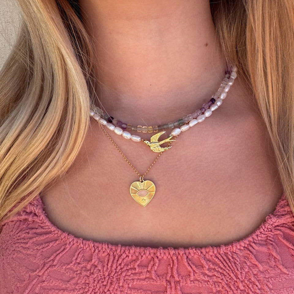 Genevieve Bird and Pearl Necklace