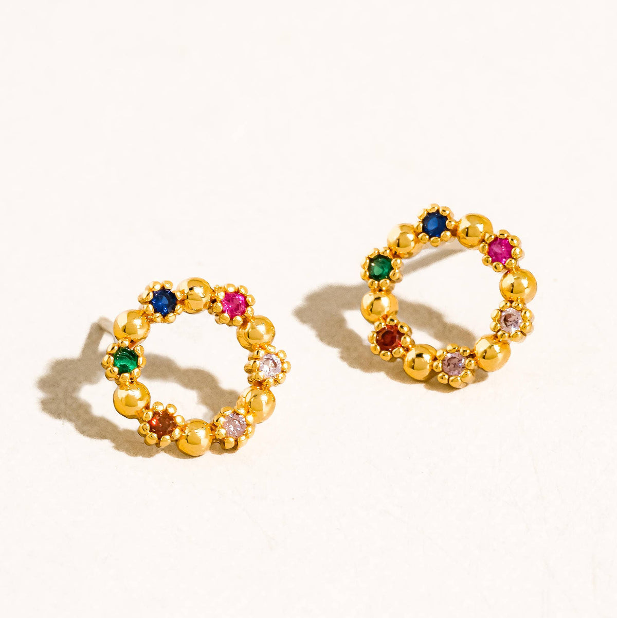 Manette  Vintage Colorful CZ Earrings