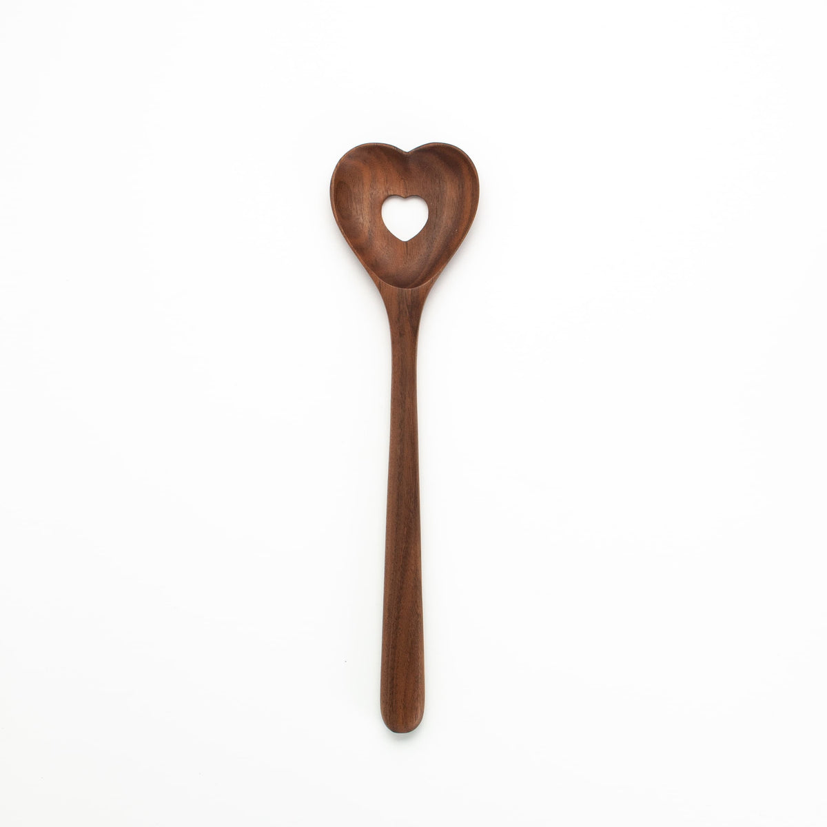 Walnut Heart Slotted Spoon | 9.5 in