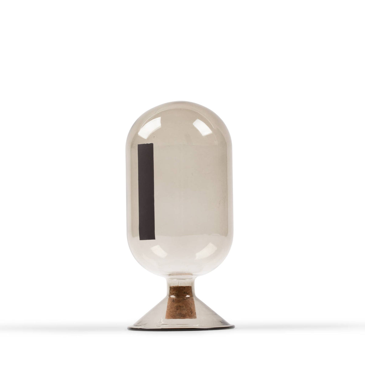 Smoke Glass Match Cloche - With White Matches