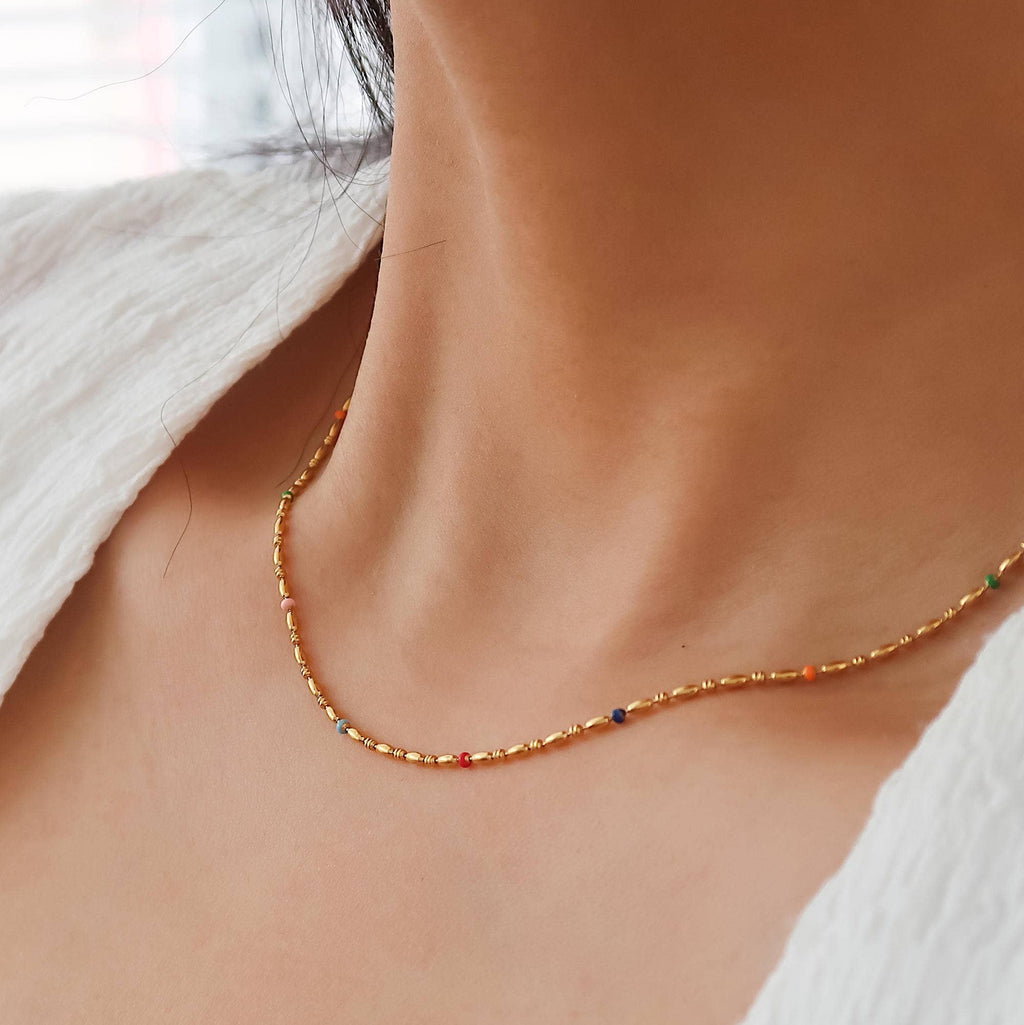 Tave 18K Gold Non-Tarnish Petite Beaded Necklace