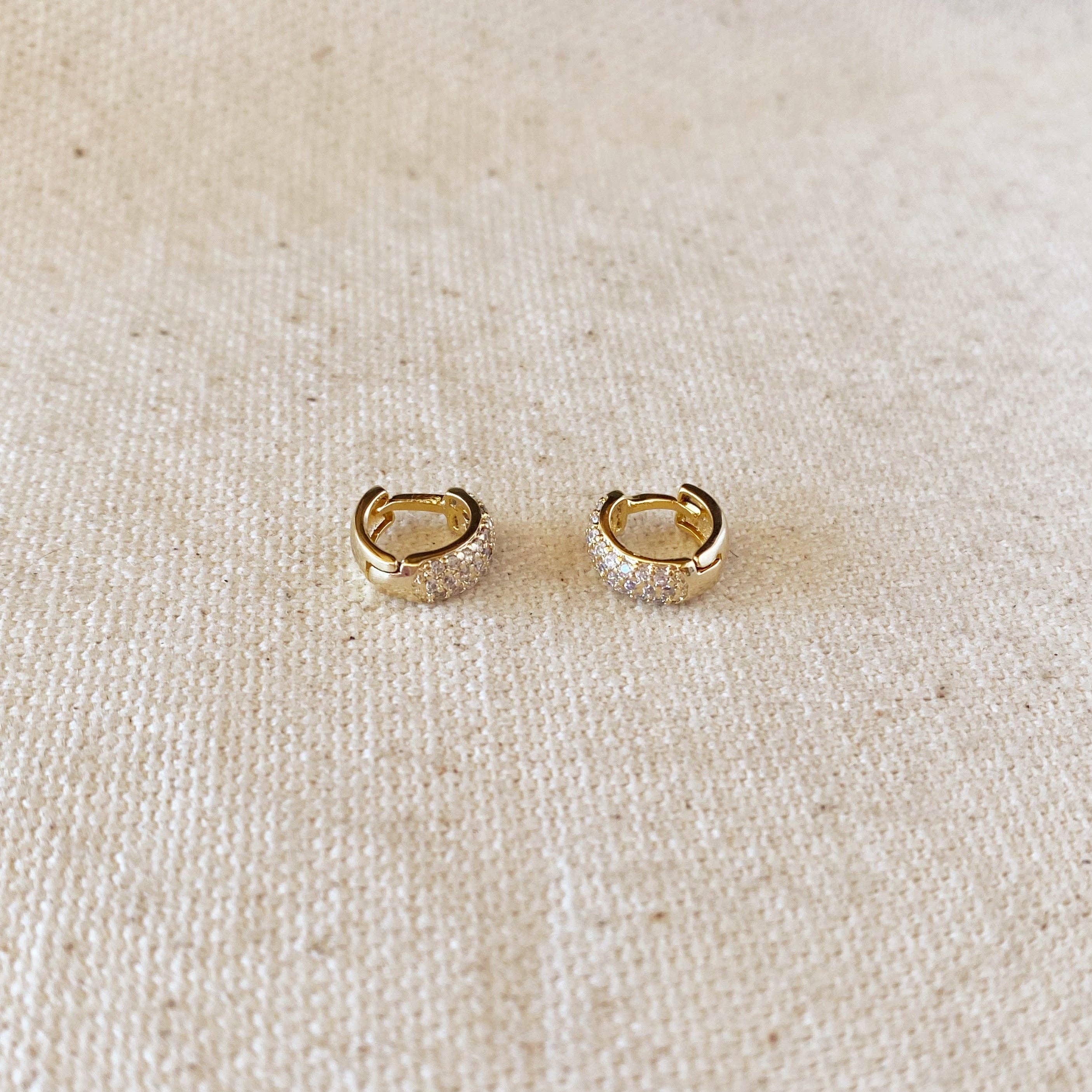 CZ Clicker Hoop Earrings