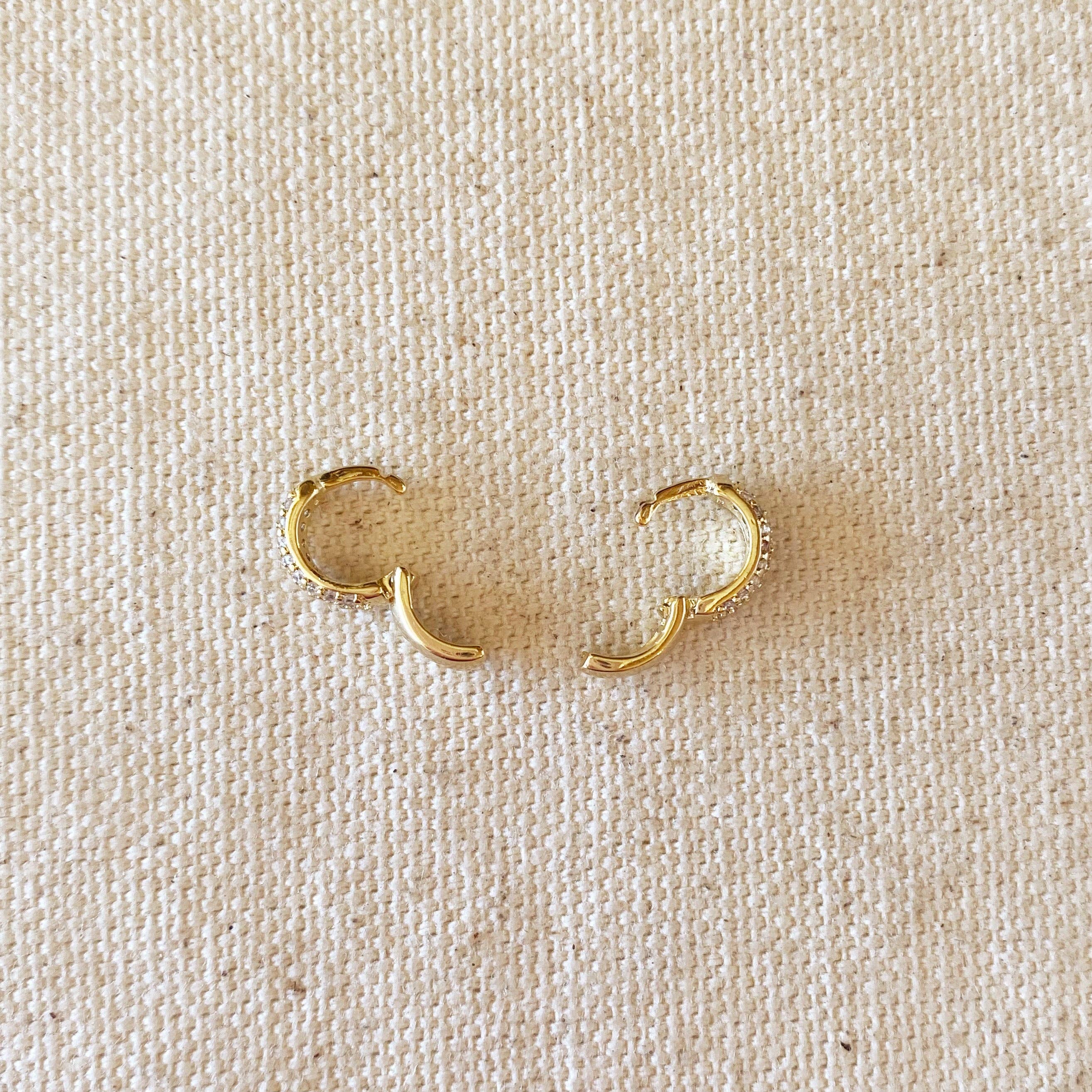 CZ Clicker Hoop Earrings