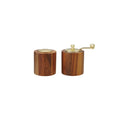 Acacia Wood Salt Shaker & Pepper Mill Gold Finish