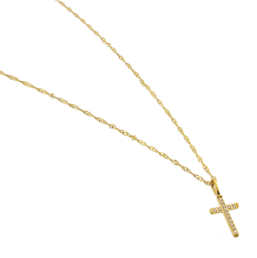 Tennis Cross Pendant Necklace