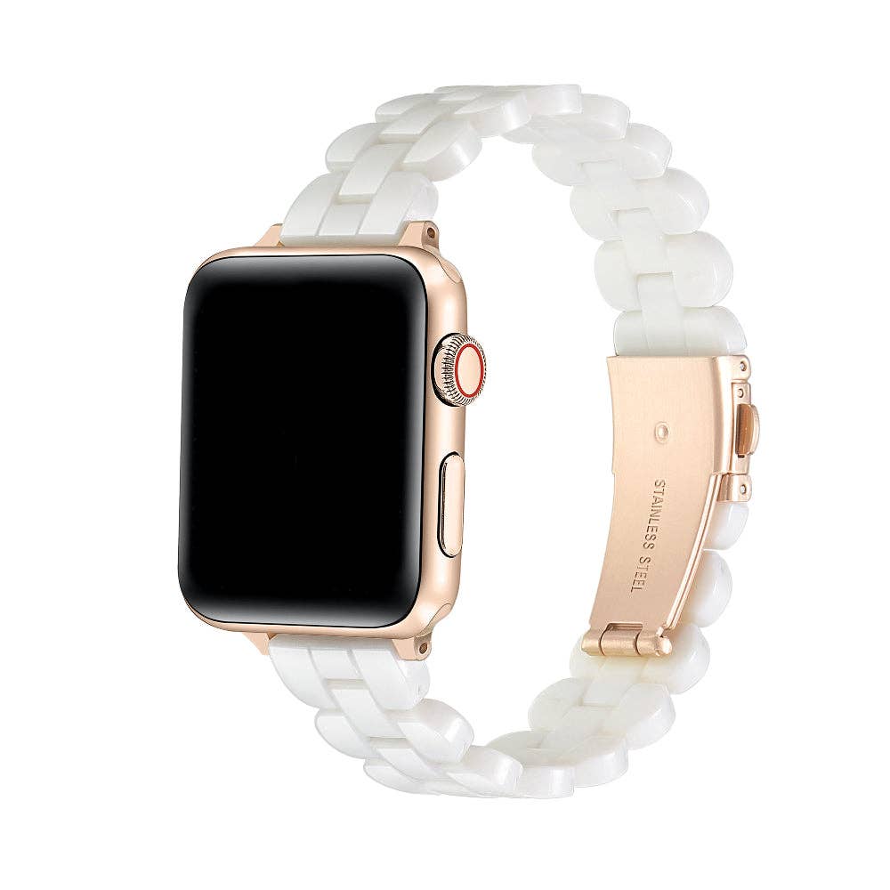 White Link Band for Apple Watch | Gold