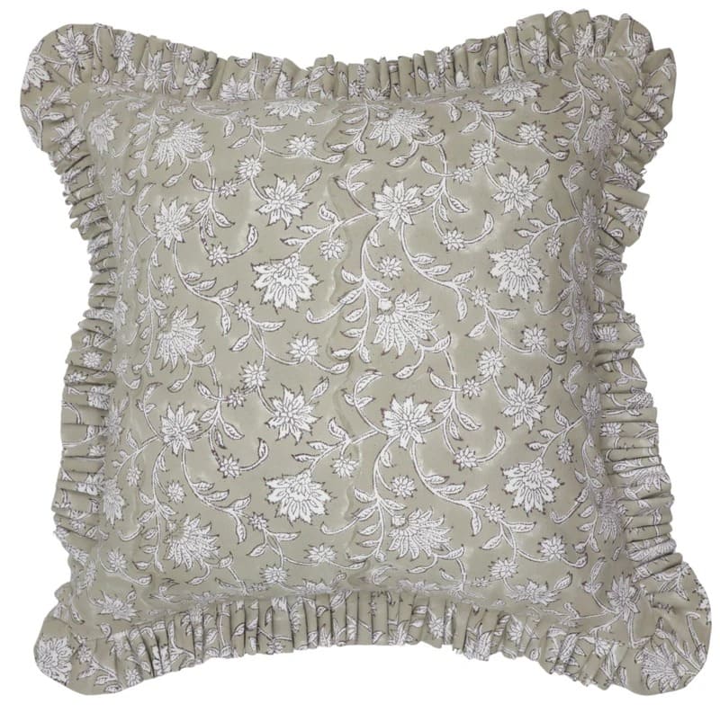 Floral Block Printed Throw Cover - Aradhana