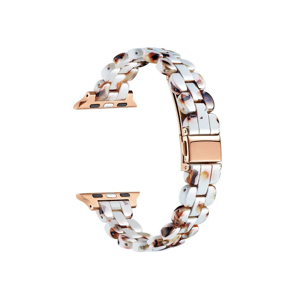 White Link Band for Apple Watch | Gold