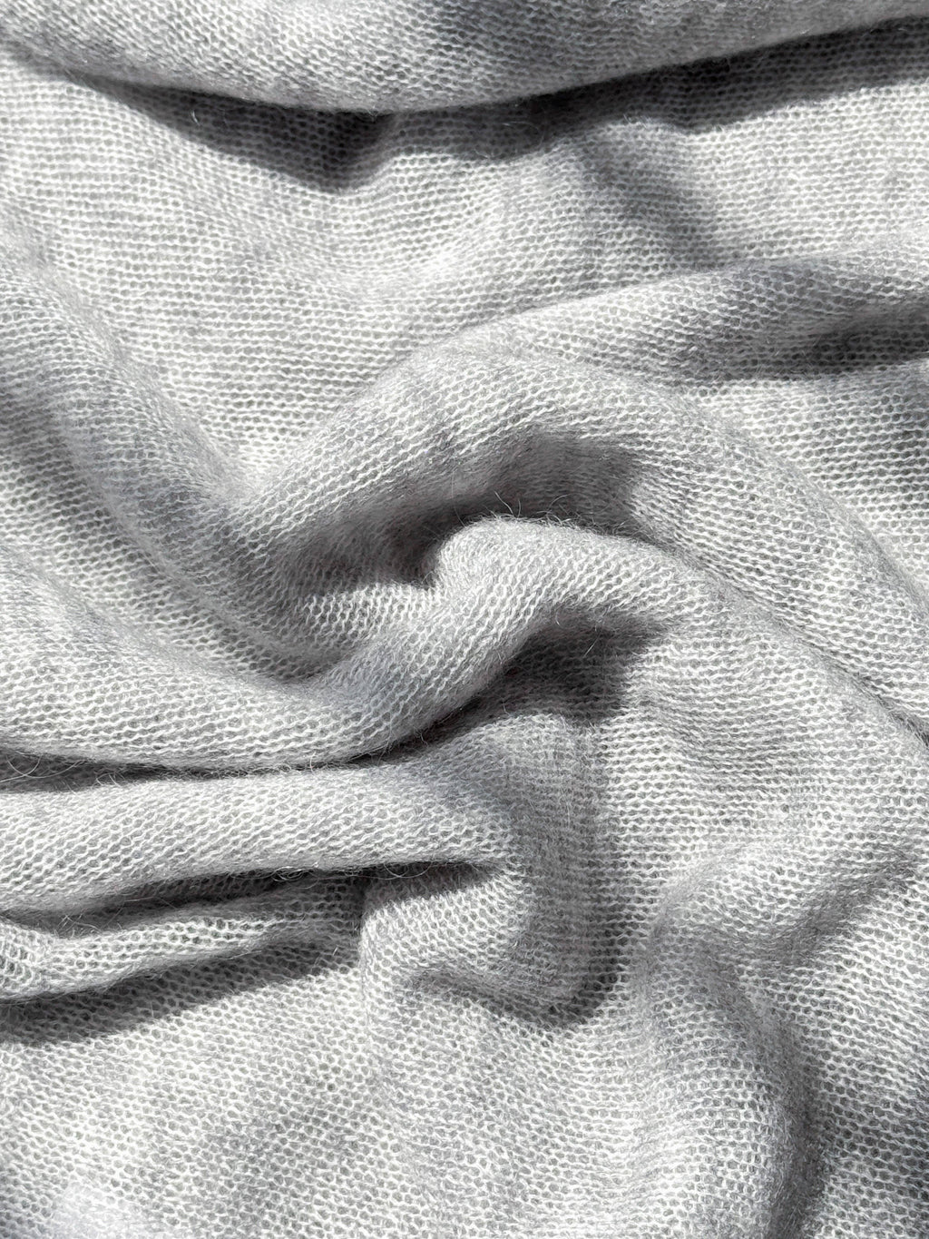 Matthew V-Neck Mohair Sweater, Icy Grey