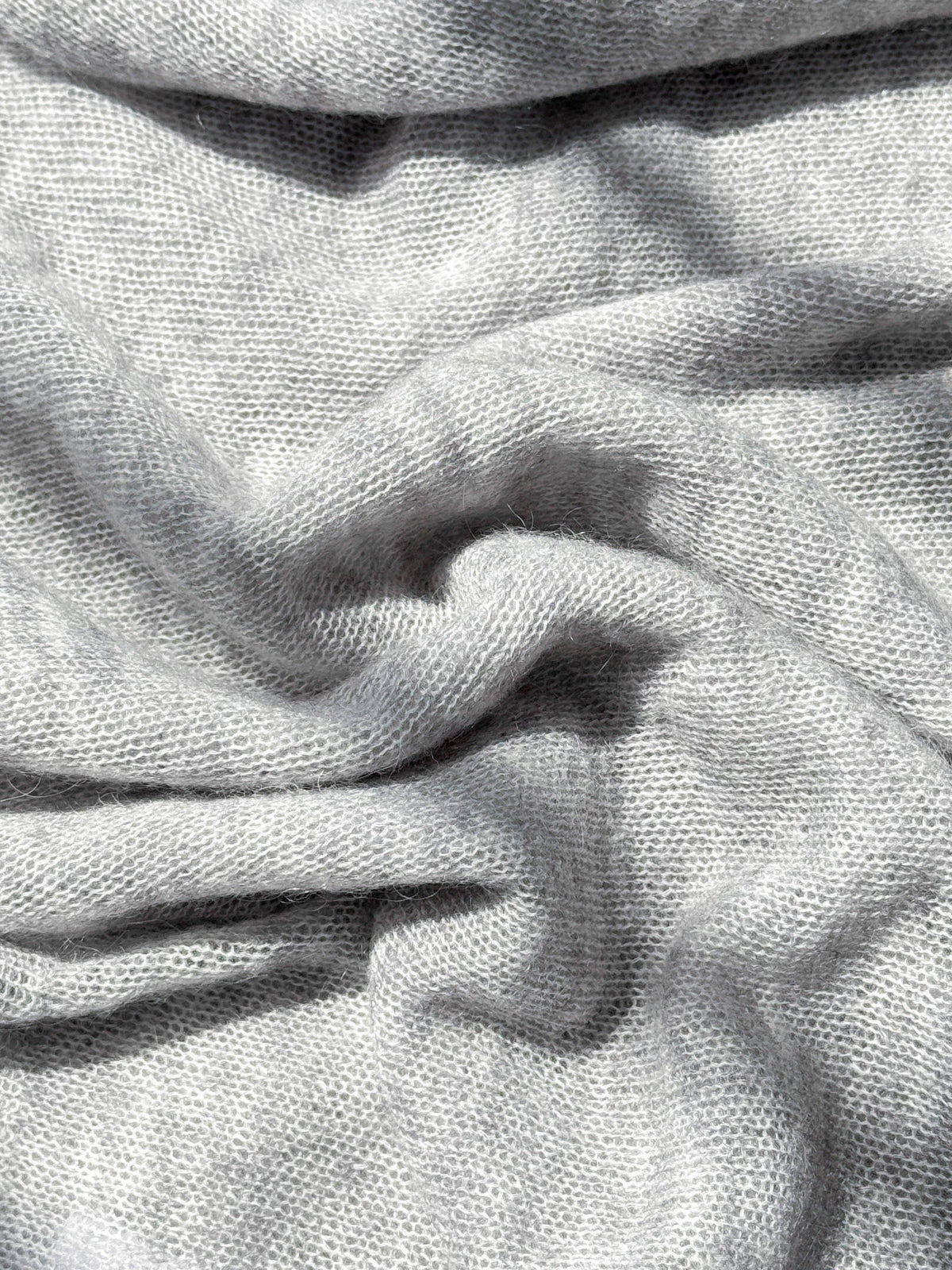 Matthew V-Neck Mohair Sweater, Icy Grey