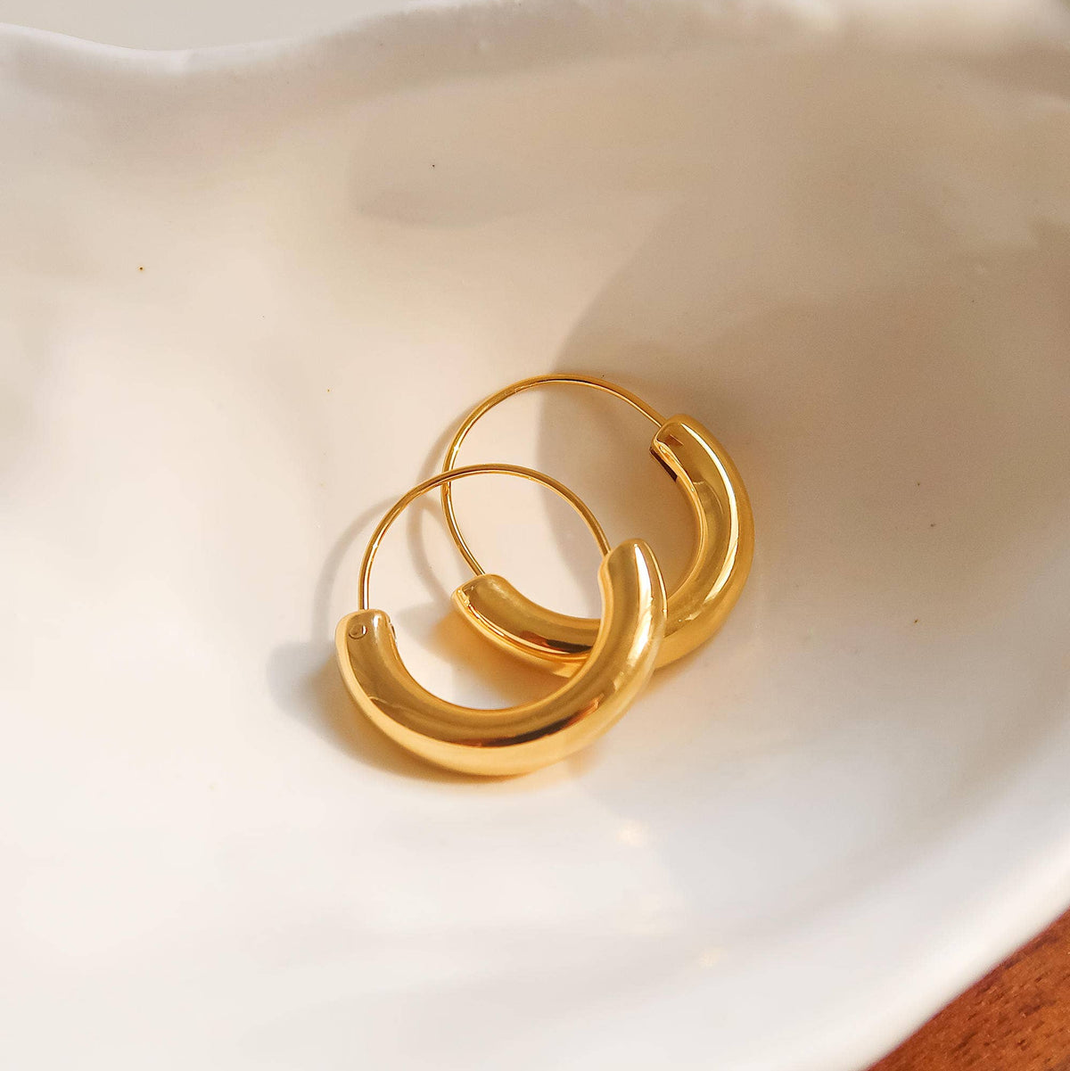Mackenzie 18K Non-Tarnish U-Shape Hoop Earring