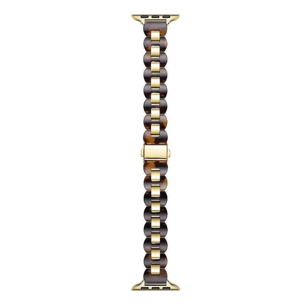 Gold and Tort Link Stainless Steel Band for Apple Watch