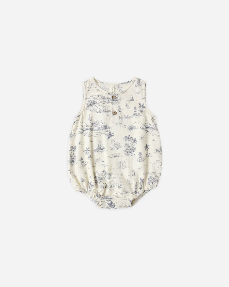 Beau Romper Ocean Toile
