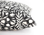 Aja Floral Block Print Faded Black Pillow Cover