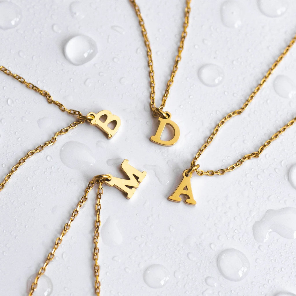 Gold Dainty Initial Necklace