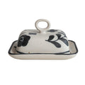Hand-Painted Stoneware Butter Dish