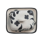 Hand-Painted Stoneware Butter Dish