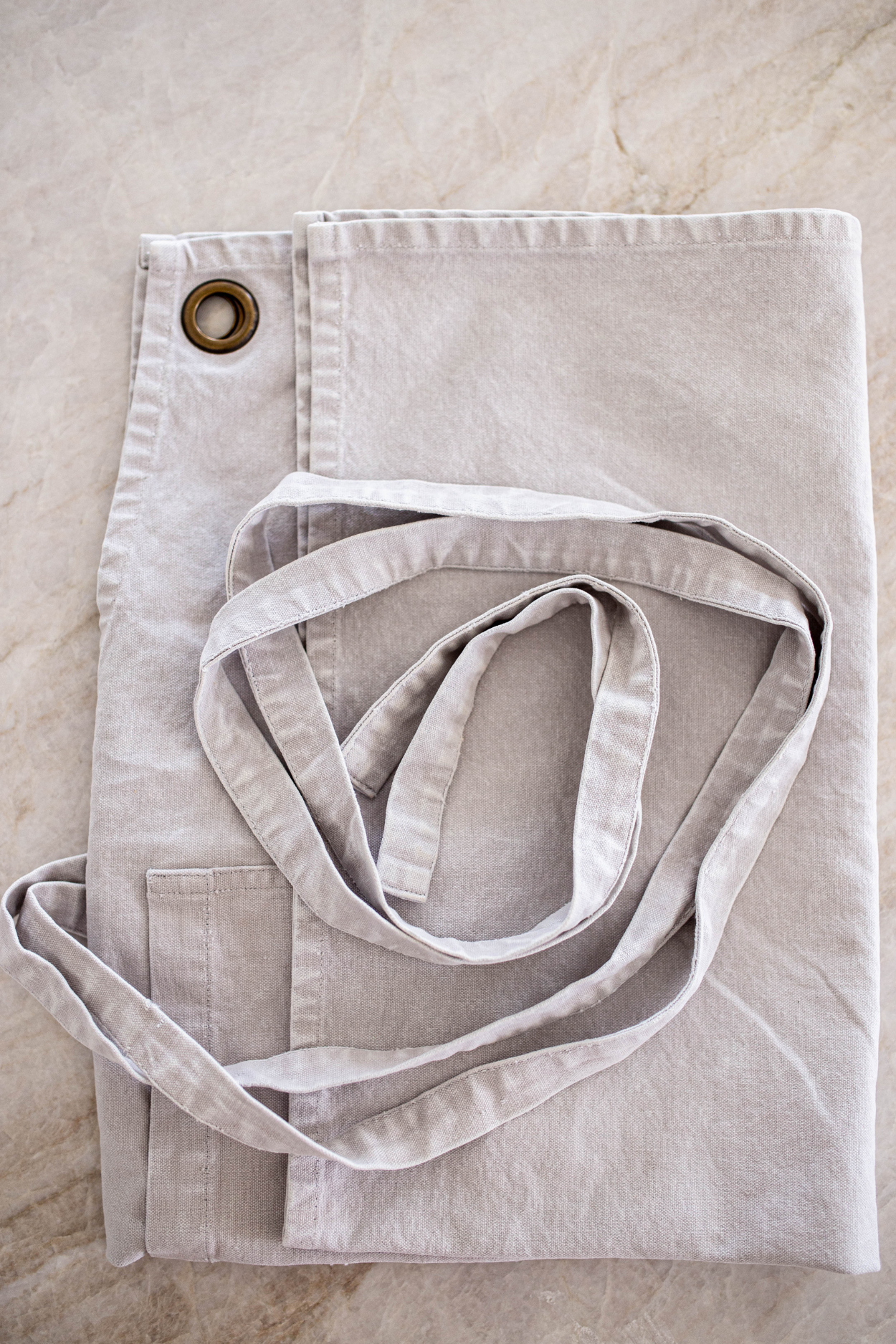 Stone Washed Kitchen Apron Taupe