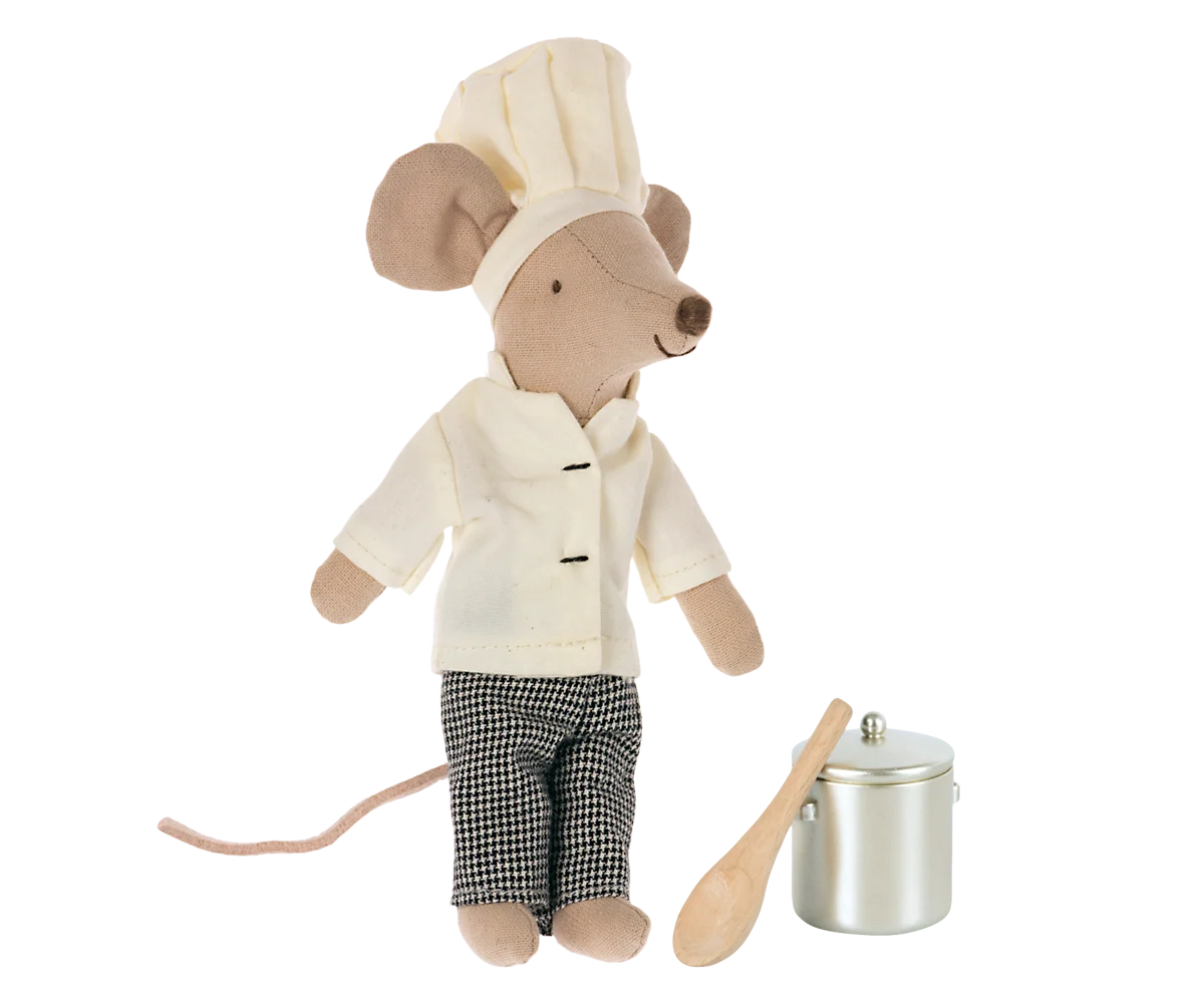 Chef Mouse with Soup Pot and Spoon