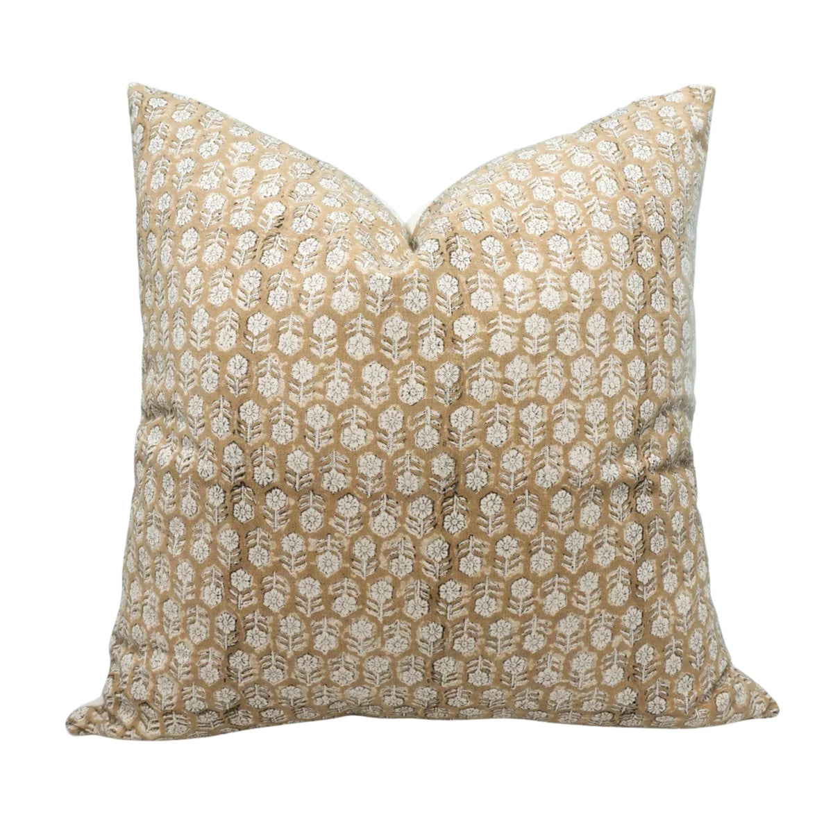Tulsi Buti Indian Block Print Cushion Cover Chocolate Brown