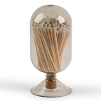 Smoke Glass Match Cloche - With White Matches