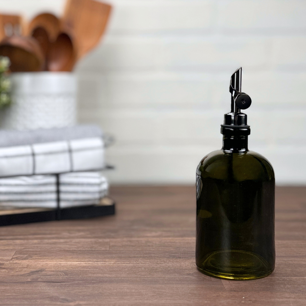 Vintage Green Bottle with Pour Spout