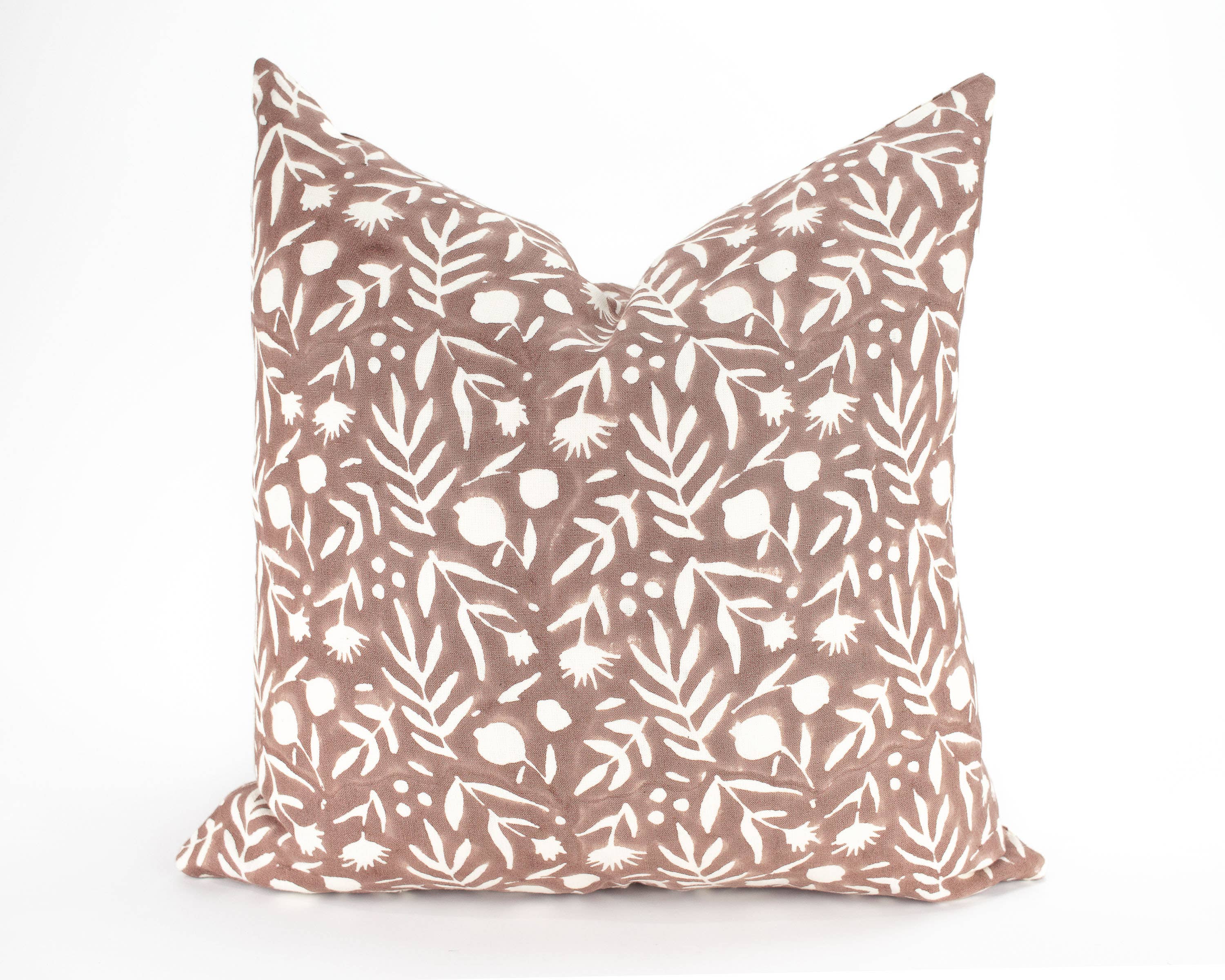 Aja Floral Block Print Macaroon Pillow Cover