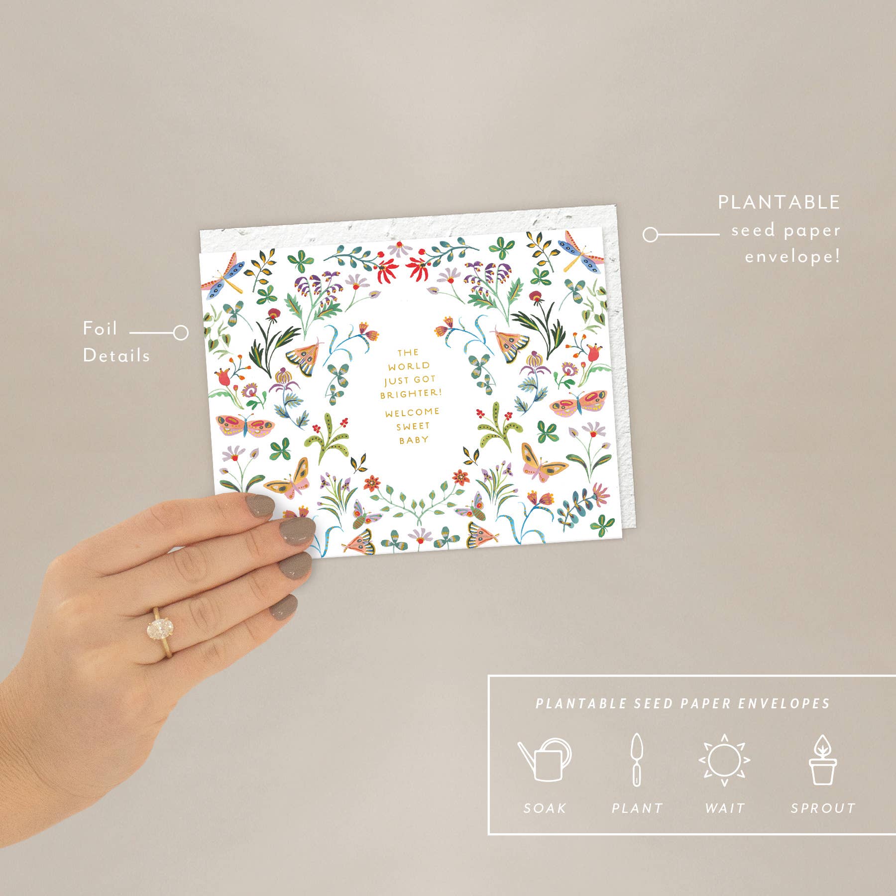 Butterfly Garden - Baby Card