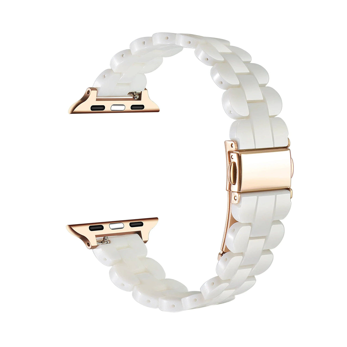 White Link Band for Apple Watch | Gold