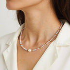 Swank Non-Tarnish Boho Beaded Pearl Necklace