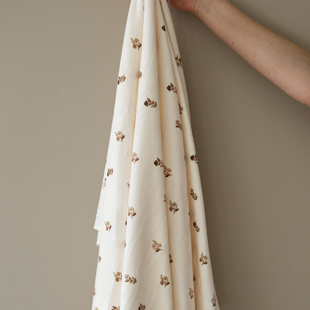 Minky Stretch Luxe Swaddle Blanket / Mushroom Print