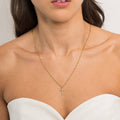 Tennis Cross Pendant Necklace